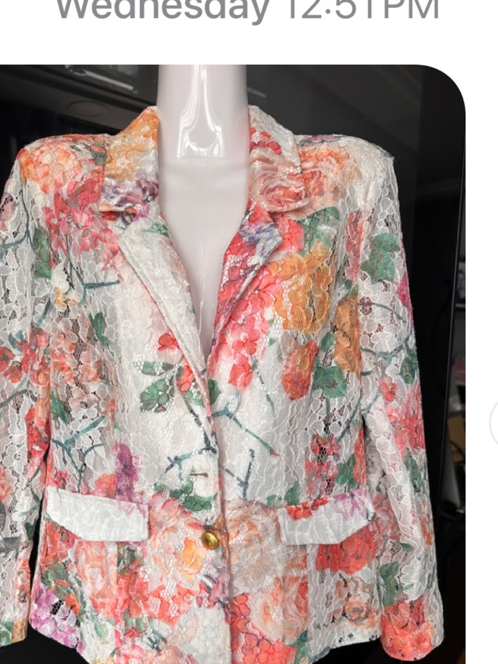 Floral Lace Blazer Jacket - White Multi new